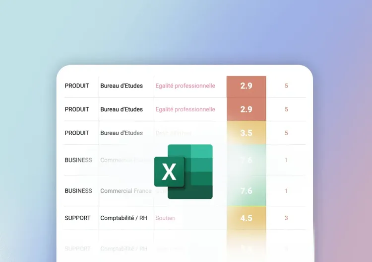Tableau de résultats IDTree avec le logo Excel, pour l'export des données