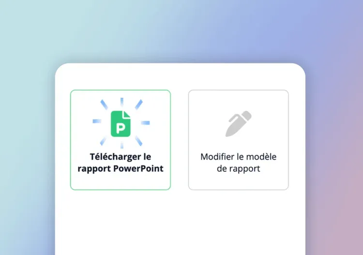 Écran IDTree pour télécharger ou modifier le rapport PowerPoint